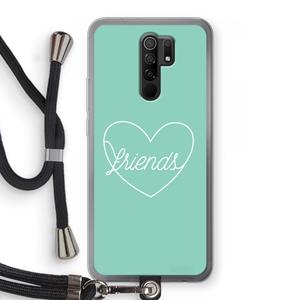 CaseCompany Friends heart pastel: Xiaomi Redmi 9 Transparant Hoesje met koord