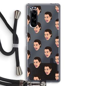 CaseCompany Ugly Cry Call: Sony Xperia 5 Transparant Hoesje met koord