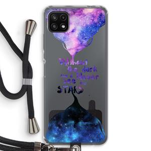 CaseCompany Stars quote: Samsung Galaxy A22 5G Transparant Hoesje met koord