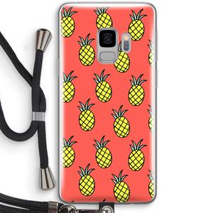 CaseCompany Ananas: Samsung Galaxy S9 Transparant Hoesje met koord