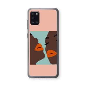 CaseCompany Orange lips: Samsung Galaxy A31 Transparant Hoesje