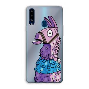 CaseCompany Lama: Samsung Galaxy A20s Transparant Hoesje