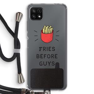 CaseCompany Fries before guys: Samsung Galaxy A22 5G Transparant Hoesje met koord