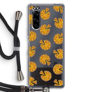 CaseCompany You Had Me At Pizza: Sony Xperia 5 Transparant Hoesje met koord
