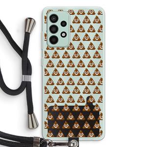 CaseCompany Poop emoji: Samsung Galaxy A52s 5G Transparant Hoesje met koord