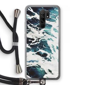 CaseCompany Golven: Xiaomi Redmi 9 Transparant Hoesje met koord