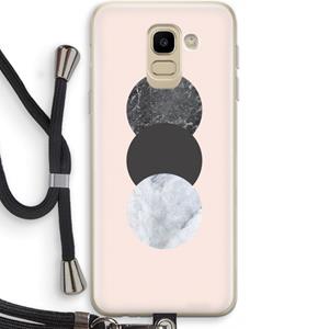 CaseCompany Marmeren cirkels: Samsung Galaxy J6 (2018) Transparant Hoesje met koord