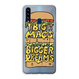 CaseCompany Big Macs Bigger Dreams: Samsung Galaxy A20s Transparant Hoesje