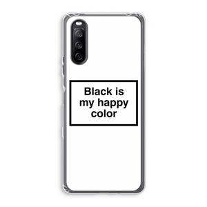 CaseCompany Black is my happy color: Sony Xperia 10 III Transparant Hoesje