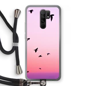 CaseCompany Fly away: Xiaomi Redmi 9 Transparant Hoesje met koord