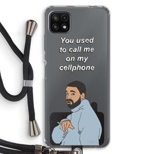 CaseCompany Hotline bling: Samsung Galaxy A22 5G Transparant Hoesje met koord