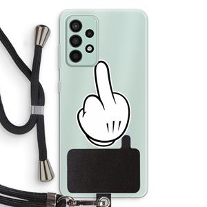 CaseCompany Middle finger black: Samsung Galaxy A52s 5G Transparant Hoesje met koord