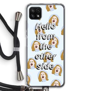 CaseCompany Hello: Samsung Galaxy A22 5G Transparant Hoesje met koord