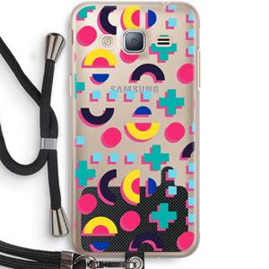 CaseCompany 8-bit N°2: Samsung Galaxy J3 (2016) Transparant Hoesje met koord