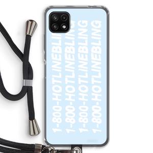 CaseCompany Hotline bling blue: Samsung Galaxy A22 5G Transparant Hoesje met koord