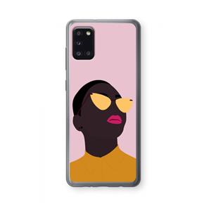 CaseCompany Yellow glasses: Samsung Galaxy A31 Transparant Hoesje