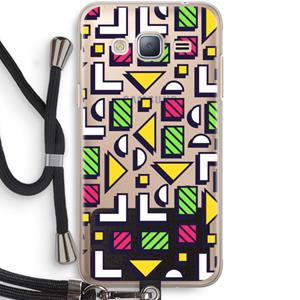 CaseCompany 8-bit N°4: Samsung Galaxy J3 (2016) Transparant Hoesje met koord