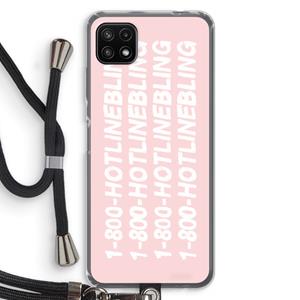 CaseCompany Hotline bling pink: Samsung Galaxy A22 5G Transparant Hoesje met koord