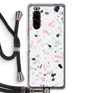 CaseCompany Terrazzo N°3: Sony Xperia 5 Transparant Hoesje met koord