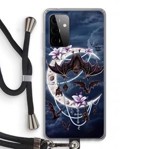 CaseCompany Vleermuizen Maan: Samsung Galaxy A72 5G Transparant Hoesje met koord