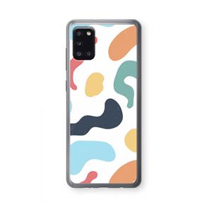 CaseCompany Memphis Shapes Blue: Samsung Galaxy A31 Transparant Hoesje