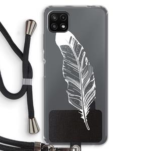 CaseCompany Pluim: Samsung Galaxy A22 5G Transparant Hoesje met koord