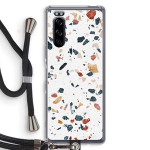 CaseCompany Terrazzo N°4: Sony Xperia 5 Transparant Hoesje met koord
