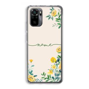 CaseCompany Gele bloemen: Xiaomi Redmi Note 10 Pro Transparant Hoesje