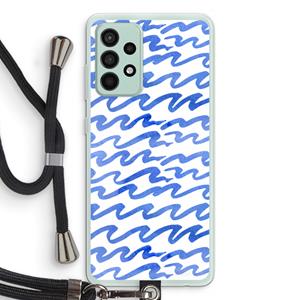 CaseCompany Blauwe golven: Samsung Galaxy A52s 5G Transparant Hoesje met koord