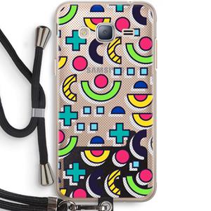 CaseCompany 8-bit N°6: Samsung Galaxy J3 (2016) Transparant Hoesje met koord