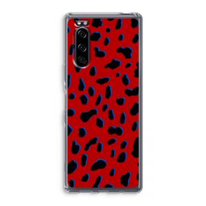 CaseCompany Red Leopard: Sony Xperia 5 Transparant Hoesje