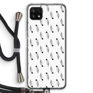 CaseCompany Pluimen: Samsung Galaxy A22 5G Transparant Hoesje met koord