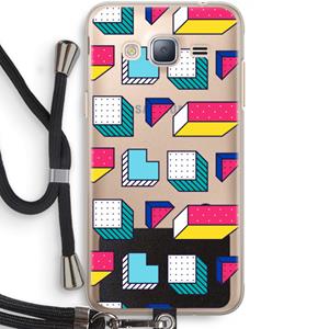 CaseCompany 8-bit N°7: Samsung Galaxy J3 (2016) Transparant Hoesje met koord