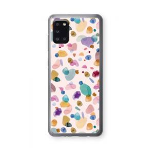 CaseCompany Terrazzo Memphis Pink: Samsung Galaxy A31 Transparant Hoesje