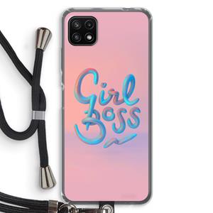 CaseCompany Girl boss: Samsung Galaxy A22 5G Transparant Hoesje met koord