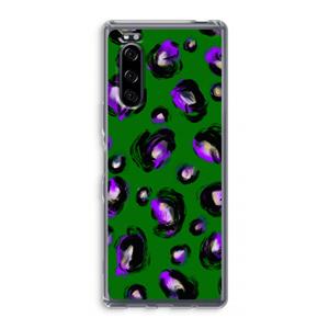 CaseCompany Green Cheetah: Sony Xperia 5 Transparant Hoesje