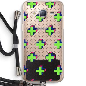 CaseCompany 8-bit N°10: Samsung Galaxy J3 (2016) Transparant Hoesje met koord