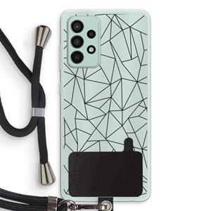 CaseCompany Geometrische lijnen zwart: Samsung Galaxy A52s 5G Transparant Hoesje met koord