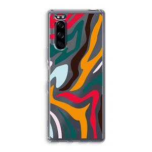 CaseCompany Colored Zebra: Sony Xperia 5 Transparant Hoesje