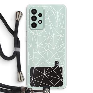 CaseCompany Geometrische lijnen wit: Samsung Galaxy A52s 5G Transparant Hoesje met koord