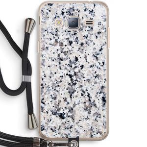 CaseCompany Gespikkelde marmer: Samsung Galaxy J3 (2016) Transparant Hoesje met koord