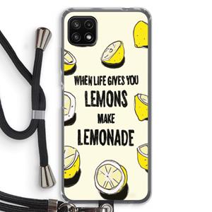 CaseCompany Lemonade: Samsung Galaxy A22 5G Transparant Hoesje met koord