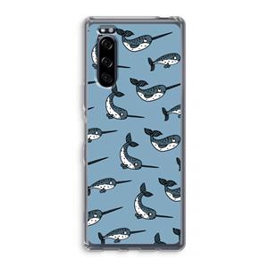 CaseCompany Narwhal: Sony Xperia 5 Transparant Hoesje