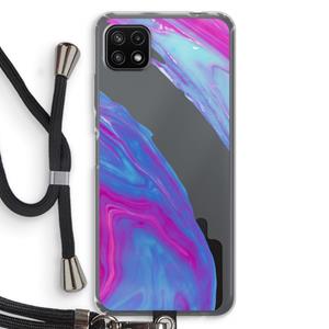 CaseCompany Zweverige regenboog: Samsung Galaxy A22 5G Transparant Hoesje met koord