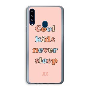 CaseCompany Cool Kids Never Sleep: Samsung Galaxy A20s Transparant Hoesje