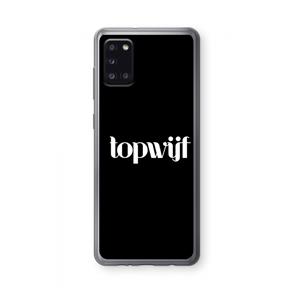 CaseCompany Topwijf Zwart: Samsung Galaxy A31 Transparant Hoesje