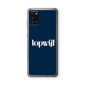 CaseCompany Topwijf Navy: Samsung Galaxy A31 Transparant Hoesje
