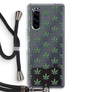 CaseCompany Weed: Sony Xperia 5 Transparant Hoesje met koord