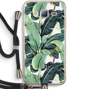 CaseCompany Bananenbladeren: Samsung Galaxy J3 (2016) Transparant Hoesje met koord