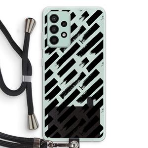 CaseCompany Zwarte vegen: Samsung Galaxy A52s 5G Transparant Hoesje met koord